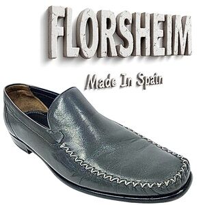 Florsheim Royal Imperial Aberdeen Loafers Gray Leather Men’s Size 10.5 M Used